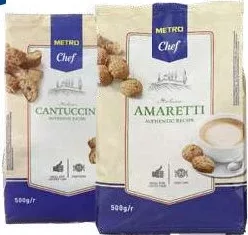 METRO CHEF Biscuiți Amaretti / Cantuccini, 500 g, preț/înfoliere. 1 bucată: 89,90; de la 2 bucăți: 79,90. Oferta selectată: 1 bucată
