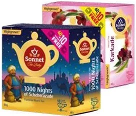 SONNET Ceai plicuri, diverse sortimente, 50 plicuri, preț/cutie. 1 bucată: 32,90; de la 2 bucăți: 29,90. Oferta selectată: de la 2 bucăți