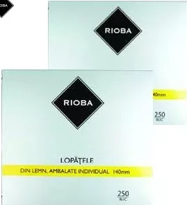 RIOBA Lopățele din lemn, 140 mm, ambalate individual, 250 bucăți/cutie, preț/cutie