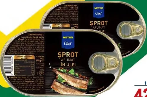 METRO Chef Șprot afumat în ulei, 190 g, preț/bucată; de la 3 bucăți