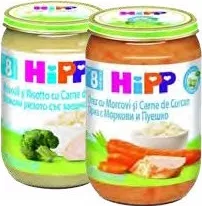 HIPP Piure, diverse sortimente, 220 g, preț/bucată; 1–2 bucăți