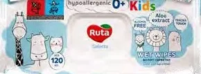 RUTA Șervețele umede, diverse sortimente, 120 bucăți/înfoliere, preț/înfoliere