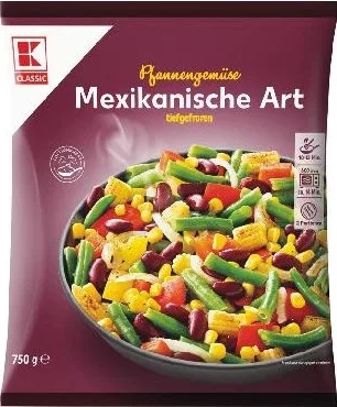 K-CLASSIC Amestec legume în stil mexican, congelat, 750 g