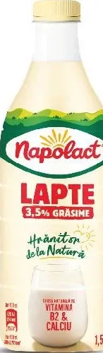 NAPOLACT Lapte, 3,5% grăsime, 1,5 l