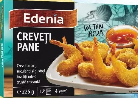 EDENIA Creveți pane, 225 g