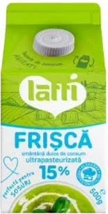 Smântână dulce 15% „Latti”, 500 g; 15–28.10