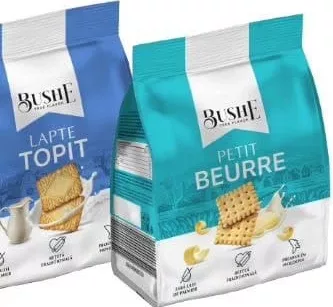 Bushe, biscuiți Lapte Topit sau Petit Beurre, 200/230 g; 15–28.10