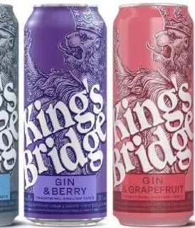 King’s Bridge, băutură slab alcoolică Gin & Tonic, Gin & Berry sau Gin & Grapefruit, 500 ml; 15–28.10