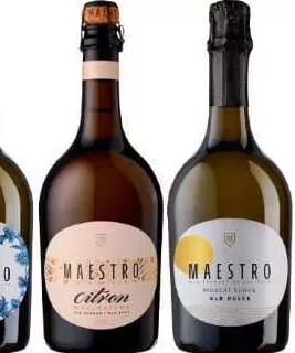 Maestro Wine, vin spumant în sortiment, inclusiv Citron și Muscat Blanc alb dulce, 750 ml; 15–28.10