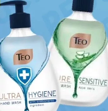 Teo, săpun lichid Ultra Hygiene sau Pure Sensitive Aloe Vera, 400 ml; 15–28.10