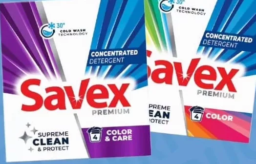 Savex Premium, detergent de rufe Color & Care sau Color, 320 g; 15–28.10