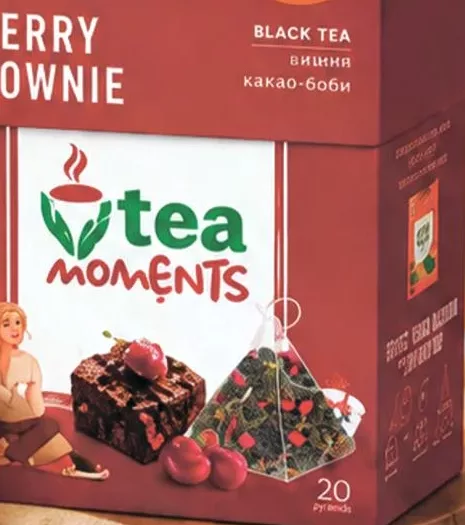 Tea Moments чорний чай Cherry Brownie, 20 пірамідок × 1,8 г