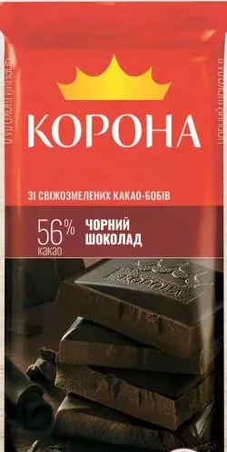 КОРОНА Чорний шоколад 56% какао 85 g