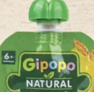 GIPOPO Пюре яблуко, груша, банан і злаки, від 6 місяців 90 g