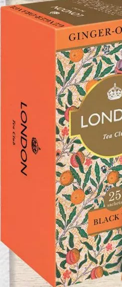 LONDON Чорний чай імбир-апельсин 25 × 2 g