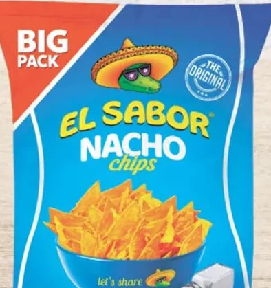 EL SABOR Кукурудзяні чипси Nacho із сіллю 180 g