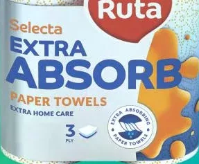 RUTA Паперові рушники Selecta, 3 шари, 2 рулони