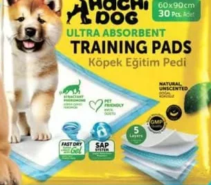 HACHI DOG Гігієнічні пелюшки з клейким шаром 60×90 см, 30 шт.