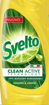 Detergent de vase SVELTO Clean Active, ghimbir și lămâie, 1030 ml