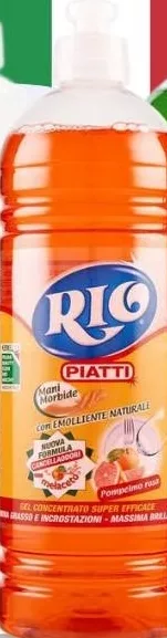 Detergent de vase RIO Piatti, variante cu bicarbonat / grepfrut roz, 800 ml