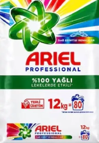 Detergent pudră Ariel Professional, rufe colorate, 12 kg, 80 spălări