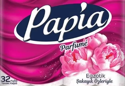 Hârtie igienică Papia Parfumé, bujor exotic, 32 role