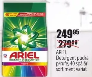 Ariel detergent pudră, 40 spălări, sortiment variat