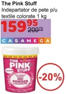 The Pink Stuff îndepărtător de pete pentru textile colorate, 1 kg