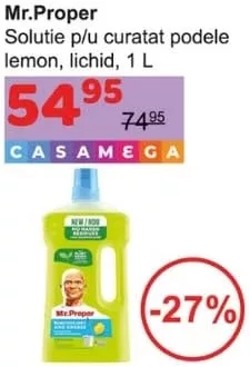 Mr. Proper soluție pentru curățat podele Lemon, 1 L