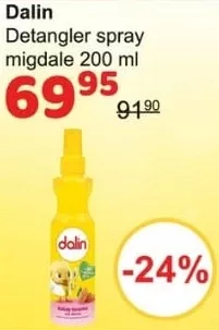 Dalin Detangler spray migdale, 200 ml