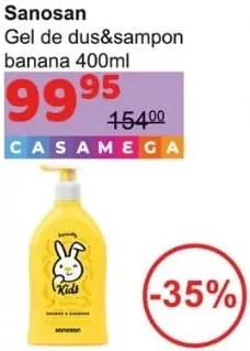 Sanosan gel de duș și șampon banană, 400 ml