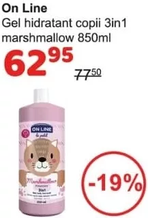 On Line gel hidratant copii 3în1 Marshmallow, 850 ml