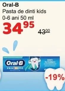 Oral-B pastă de dinți Kids 0–6 ani 50 ml