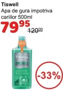 Tiswell apă de gură împotriva cariilor 500 ml