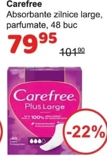 Carefree absorbante zilnice Large parfumate 48 buc.