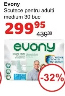 Evony scutece pentru adulți Medium 30 buc.