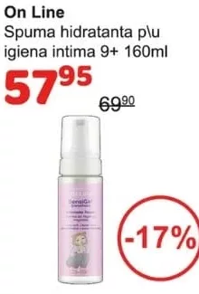 On Line spumă hidratantă pentru igiena intimă 9+ 160 ml