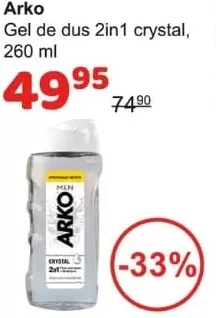 Arko gel de duș 2 în 1 Crystal 260 ml