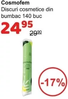 Cosmofem discuri cosmetice din bumbac 140 buc.