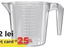 Pahar gradat Gondol, 1300 ml (preț card)