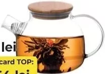 Ceainic pentru infuzie cu capac din bambus, 1000 ml (preț card TOP)