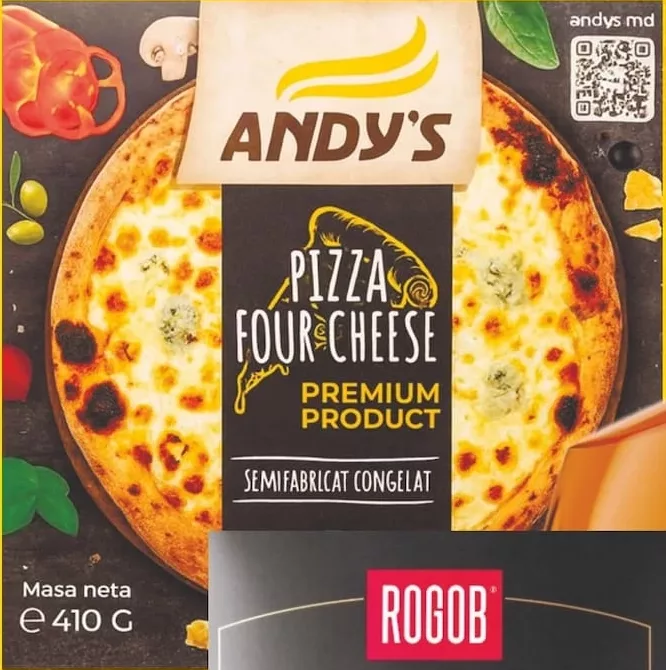 Pizza congelată ANDY’S Four Cheese, 410 g