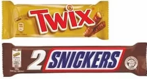 Ciocolată Twix și Snickers, 75 g