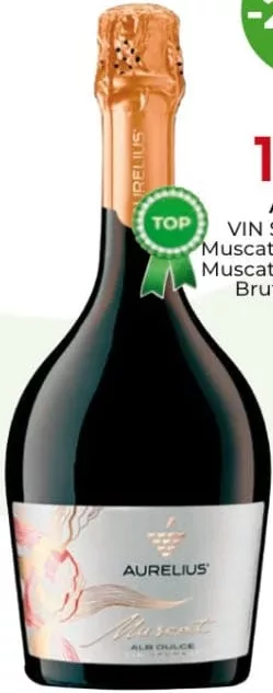 Vin spumant Aurelius, Muscat alb dulce / Muscat roz dulce / Brut Nature Rosé, 0.75 l