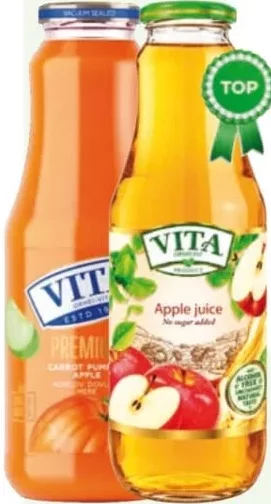 Vita suc: mere / morcov, dovleac și mere / morcov și mere, 1 l