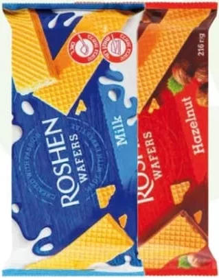 Roshen napolitane în sortiment, 216 g
