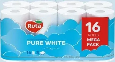 RUTA PURE WHITE Hârtie igienică 3str. 16role