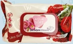 AQUA SOFT Șervețele igienice Rose 120buc