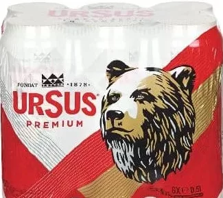 Ursus Premium Пиво світле, алкоголь5% 6 × 0.5 l
