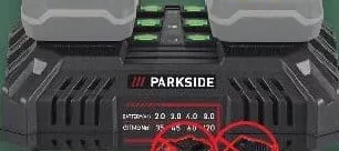 PARKSIDE Подвійний зарядний пристрій без акумуляторів, 20 V,200 W,1 шт; діє 22–28.10.2026